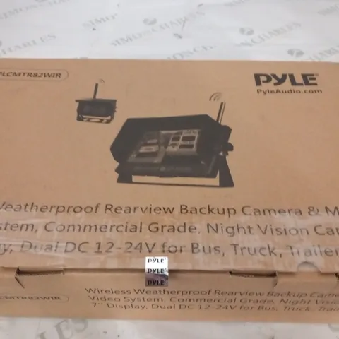 BOXED PYLE PLCMTR82WIR WIRELESS WEATHERPROOF REARVIEW BACKUP CAMERA AND MONITOR