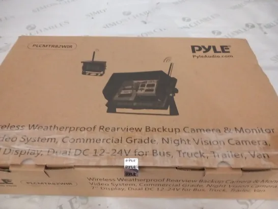 BOXED PYLE PLCMTR82WIR WIRELESS WEATHERPROOF REARVIEW BACKUP CAMERA AND MONITOR