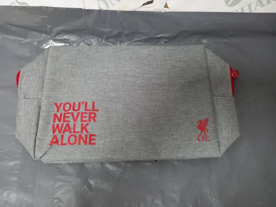 LIVERPOOL FOOTBALL CLUB YOU'LL NEVER WALK ALONE TOILETRIES/WASH BAG GREY