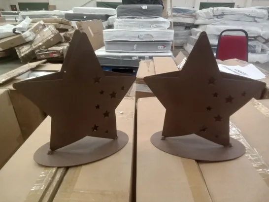 2 BOXES CONTAINING XMAS EDELROST STAR CANDLE HOLDER 