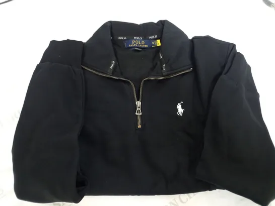 POLO RALPH LAUREN BLACK QUARTER ZIP - SMALL