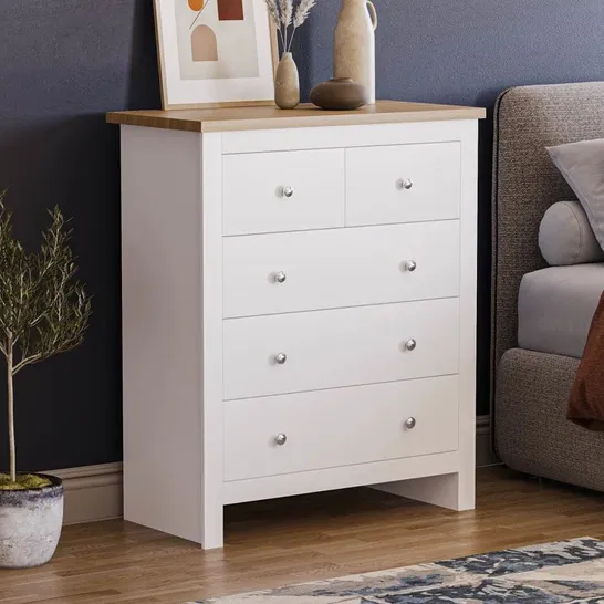 BOXED MORLEY 5 DRAWER CHEST OF DRAWERS