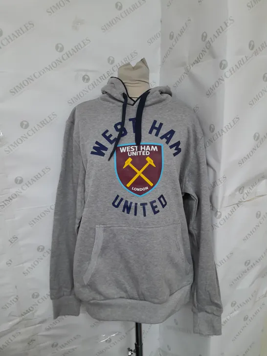 WEST HAM UNITED OFFICIAL GRAPHIC HOOIE IN GREY MARL SIZE L