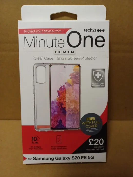 LOT OF APPROX. 96 BRAND NEW TECH21 MINUTE ONE PREMIUM CLEAR CASE FILM SCREEN PROTECTOR WITH 3M MULTIPLE DROP PROTECTION AND TRIPLE LAYER FILM PROTECTION FOR SAMSUNG GALAXY S21+ 5G