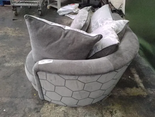  CURVED SOFA SECTION - GREY FABRIC 