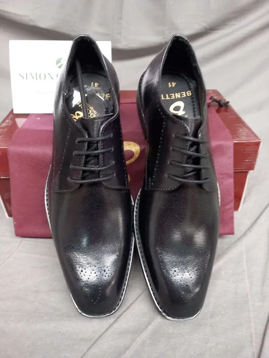 BRAND NEW BOXED BENETTI THOMAS BLACK LEATHER SHOES SIZE 44