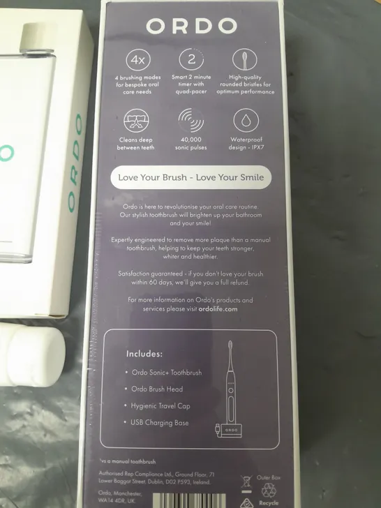 SEALED ORDO ELECTRIC TOOTHBRUSH WITH ACCESSORIES