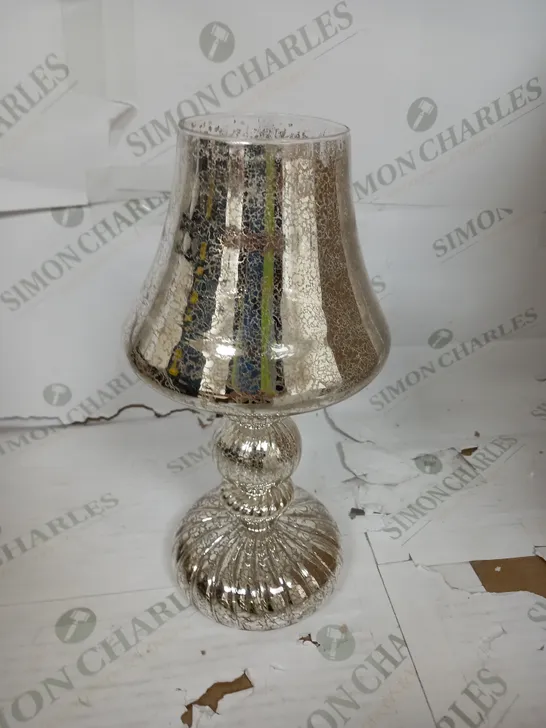 BOXED HOME REFLECTIONS PRE-LIT LED MERCURY GLASS LAMP SILVER