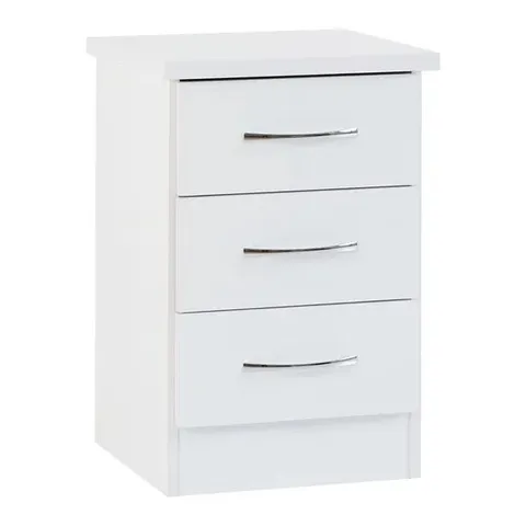 BOXED NEVADA  DRAWER BEDSIDE IN WHITE 