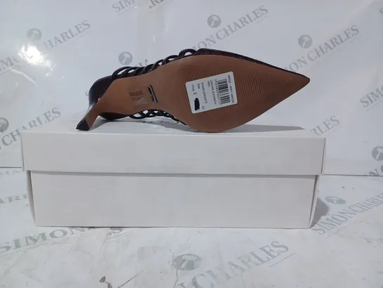 BOXED PAIR OF REISS DAPHNE SLINGBACK HEELS IN POMEGRANATE UK SIZE 6