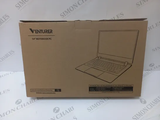 BRAND NEW BOXED VENTURER EUROPA 14 PLUS 14" FULL HD LAPTOP INTEL 2.6GHZ 64GB SSD 4GB RAM - BLACK