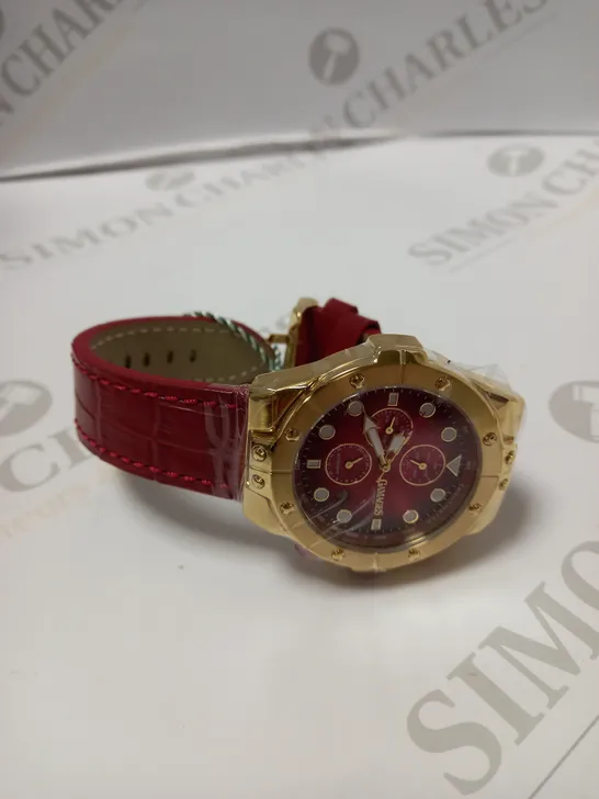 GAMAGES OF LONDON LIMITED EDITION HAND ASSEMBLED VESSEL AUTOMATIC WATCH - RED