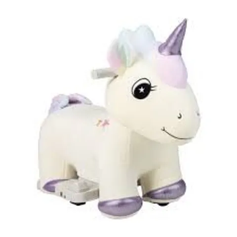 BOXED UNICORN 6V ELECTRIC ANIMAL RIDE ON TOY WITH MUSIC FUNCTION