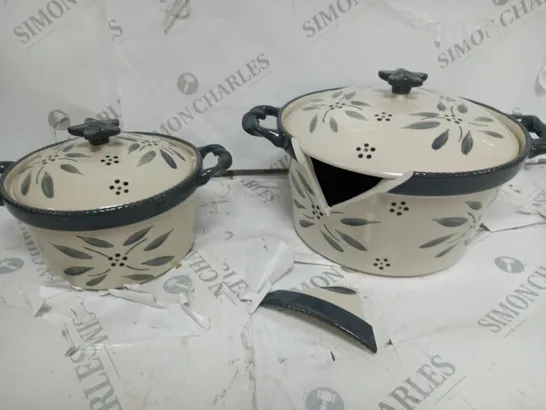 TEMP-TATIONS CERAMIC ROUND CASSEROLE BAKER SET 