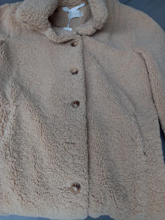 DANNII MINOGUE BORG COAT IN CAMEL SIZE 10