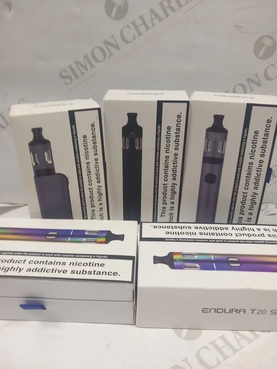 5 ASSORTED BOXED INNOKIN VAPING PRODUCTS TO INCLUDE; ENDURA T20 S AND EZ.WATT