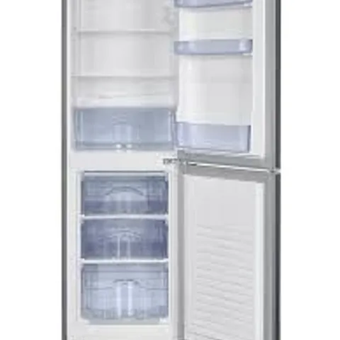 BOXED SWAN SR15690S 48CM WIDE, 50/50 SPLIT FRIDGE FREEZER - SILVER