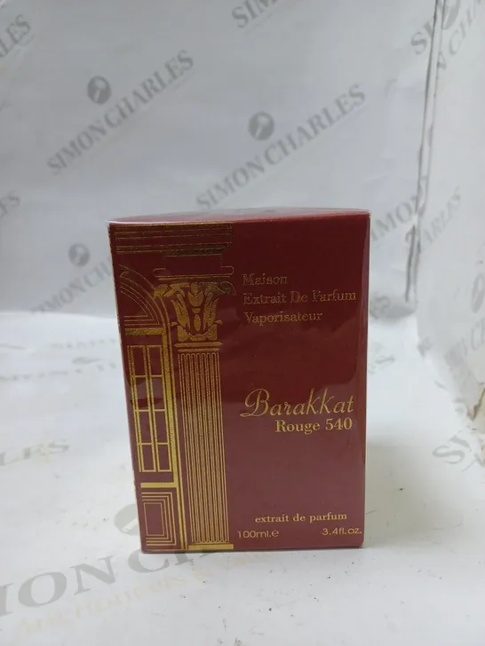 BOXED AND SEALED MAISON EXTRAIT DE PARFUM BARAKKAT ROUGE 540 EXTRAIT DE PARFUM 100ML