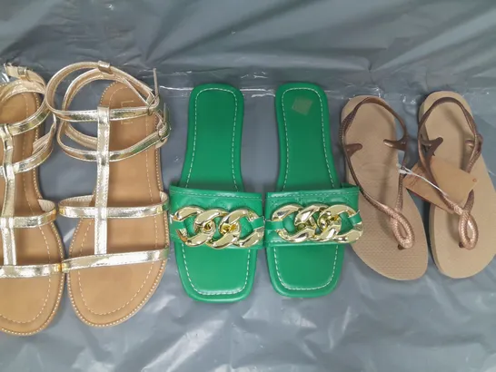 BOX OF APPROXIMATELY 10 ASSORTED PAIRS OF SHOES AND FOOTWEAR ITEMS IN VARIOUS COLOURS, STYLES, AND SIZES - COLLECTION ONLY