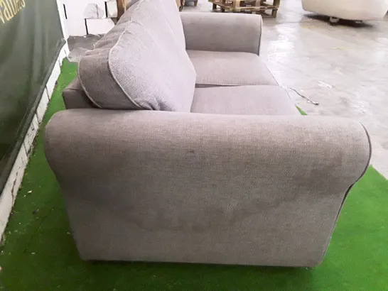 DESIGNER 3 SEATER SOFA - GREY FABRIC 