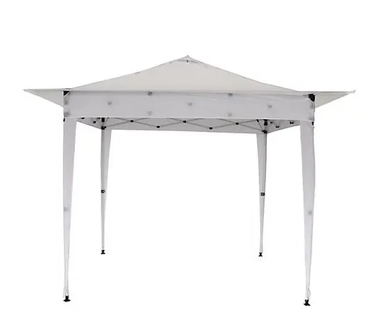 GREEN LOUNGE POP UP FOLDING GAZEBO WITH WHEELED CARRY BAG IN WHITE