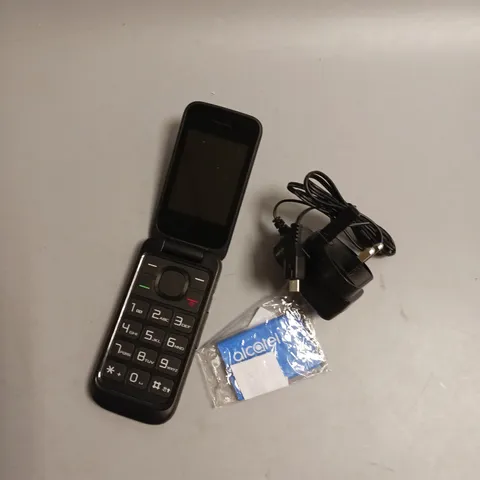 ALCATEL MOBILE FLIP PHONE IN BLACK INCLUDES BATTERY AND CHARGER