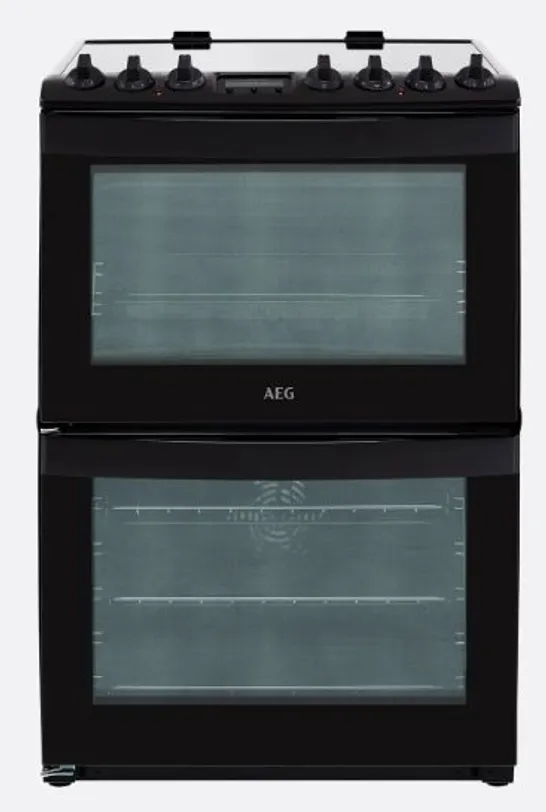 AEG ELECTRIC CERAMIC HOB DOUBLE OVEN COOKER 60cm BLACK Model CCB6740ACB RRP £817