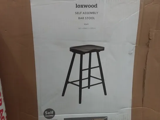 BOXED LOXWOOD SELF ASSEMBLY BAR STOOL IN BLACK 