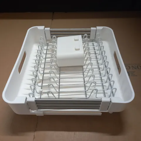 WHITE PLASTIC DRAINER AND PLATE STAND
