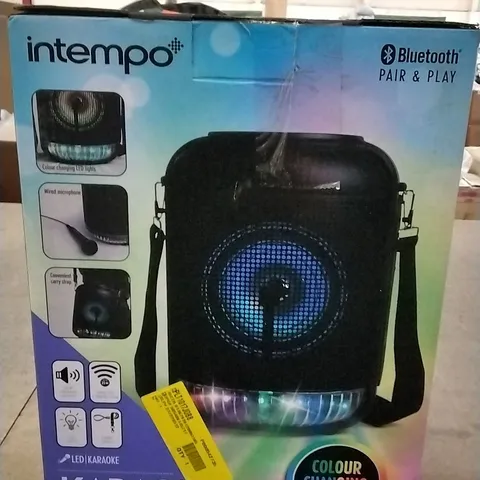 INTEMPO KARAOKE PARTY SPEAKER WITH COLOUR CHANGING LIGHTS 