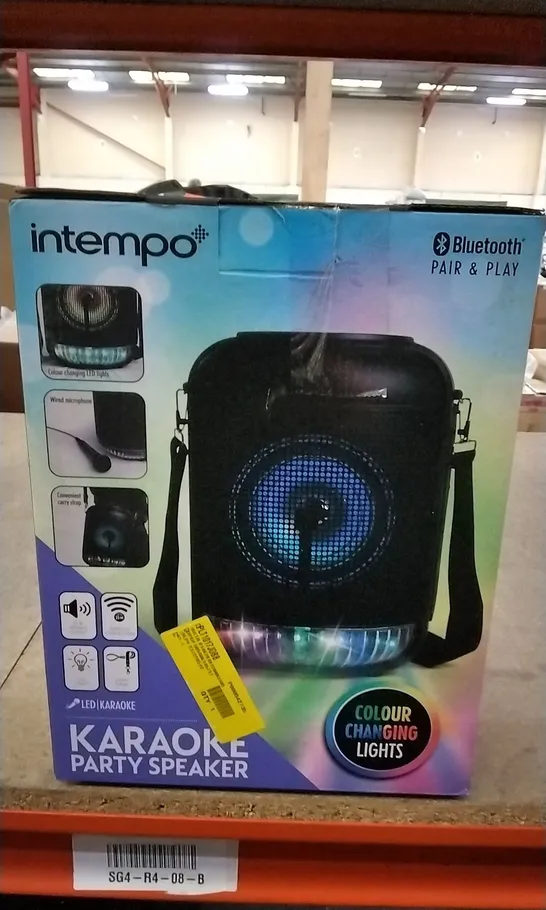 INTEMPO KARAOKE PARTY SPEAKER WITH COLOUR CHANGING LIGHTS 