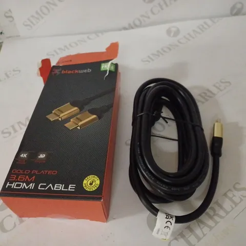 BLACKWEB GOLD PLATED 3.6M HDMI CABLE