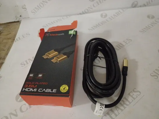 BLACKWEB GOLD PLATED 3.6M HDMI CABLE