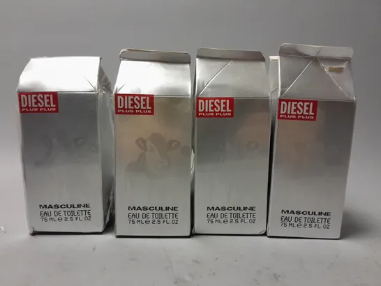 4 BOXED DIESEL MASCULINE EAU DE TOILETTE (4 x 75ml)