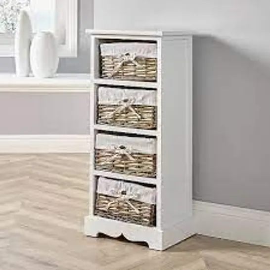 BOXED LICHFIELD 4-DRAWER STORAGE IN WHITE 