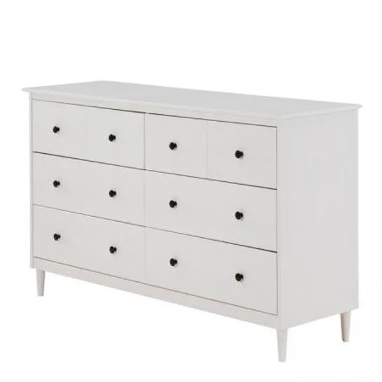 BOXED DIX DRAWER DOUBLE DRESSER WHITE 