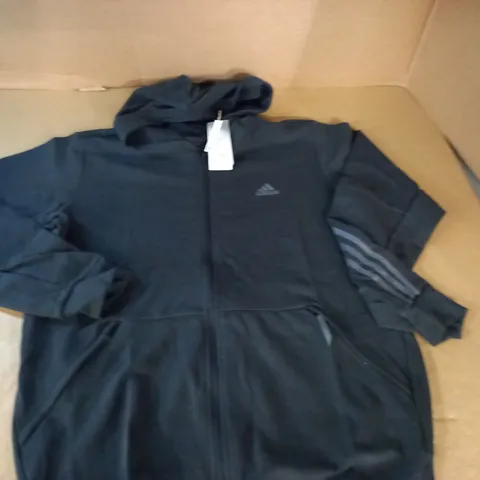 ADIDAS ZIP THROUGH MOTION BLACK HOODIE - L