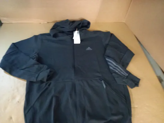 ADIDAS ZIP THROUGH MOTION BLACK HOODIE - L