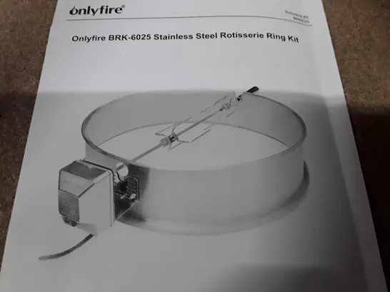 BOXED ONLYFIRE BRK-6025 CHARCOAL KETTLE ROTISSERIE RING KIT