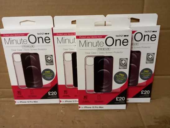 LOT OF 4 MINUTE ONE CLEAR CASES FOR IPHONE 12 PRO MAX