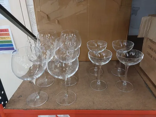 BOXED SET OF APPROX 10 NUDE GLASS STEMWARE DRINKING GLASSES (2 BOXES)