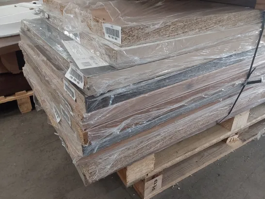 PALLET OF APPROXIMATELY 12 ASSORTED 3M LAMINATE WORKTOPS ASSORTED COLOURS