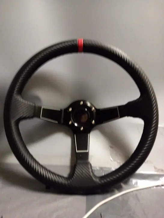 UNIVERSAL 14" 350MM CAR RACING STEERING WHEEL ALUMINIUM ALLOY 6 BOLT PVC 