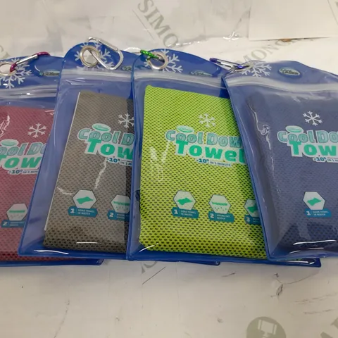 BOXED AQUA LASER SET OF 4 COOL DOWN TOWELS