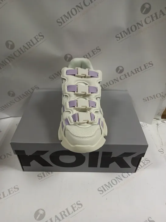 BOXED KOI FOOTWEAR SUGAR BEAST TRAINERS IN LAVENDER - 6