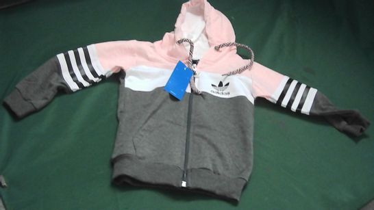 ADIDAS STYLE PINK/GREY TRACKSUIT TOP (NO SIZE)