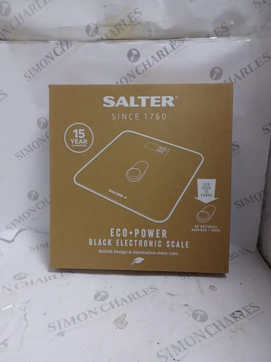 boxed SALTER ECO POWER DIGITAL BATHROOM SCALE 