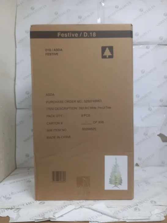 BOXED PRE-LIT 3FT TREE IN WHITE 