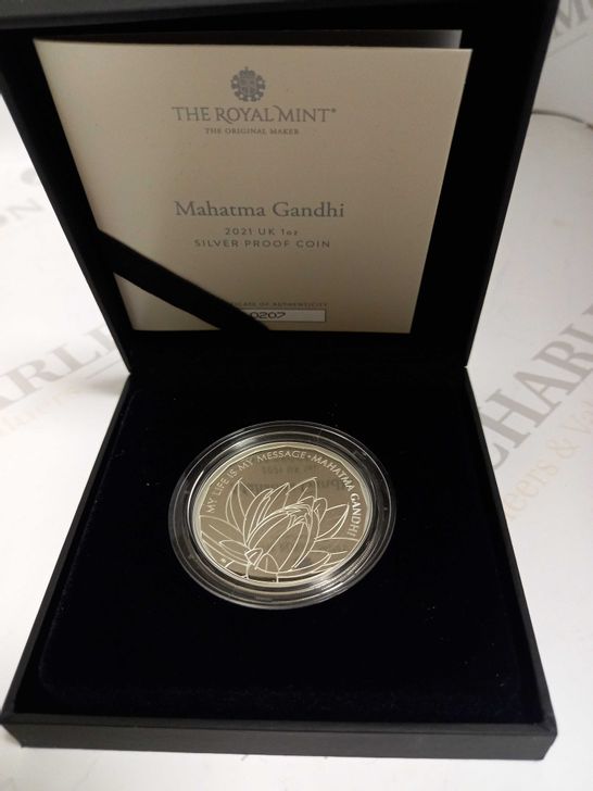 THE ROYAL MINT MAHATMA GANDHI 2021 1OZ SILVER PROOF COIN