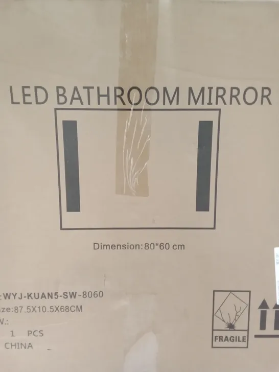 BOXED LARGE LED BATHROOM MIRROR SIZE ( 87.5 X 10.5 X 68CM) 